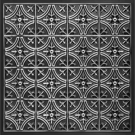 FROM PLAIN TO BEAUTIFUL IN HOURS Scarlette Faux Tin/ PVC 24-in x 24-in Antique Silver Textured Surface-mount Ceiling Tile, 10PK 290as-24x24-10